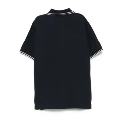 Polo Bleu avec Bordure Rayée