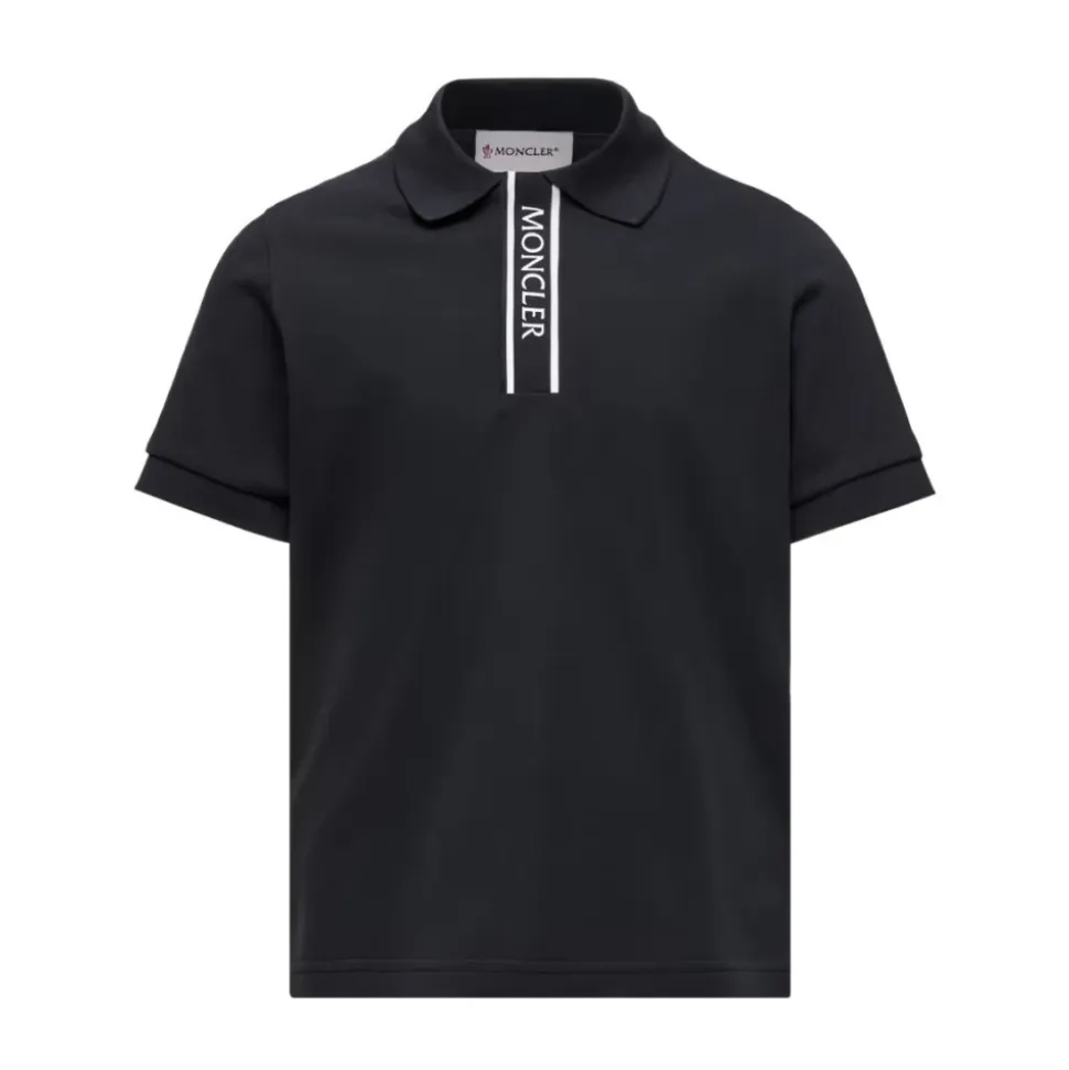 Polo en piqué de coton avec bordure logo