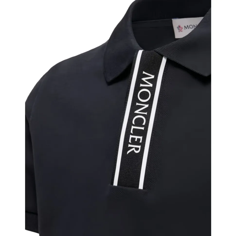 Polo en piqué de coton avec bordure logo