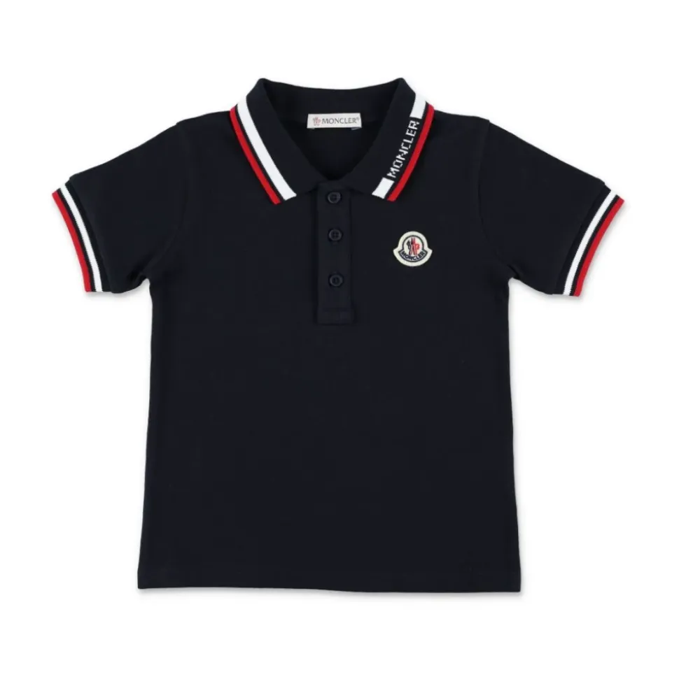 Polo en piqué de coton avec finitions tricolores