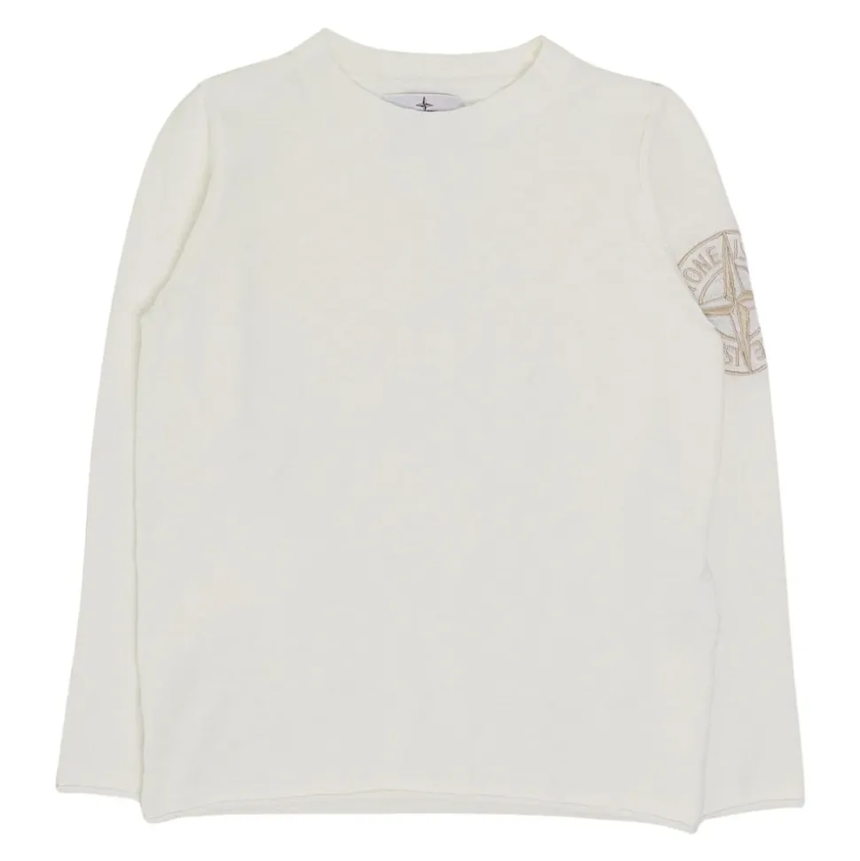 Pull col rond avec broderie boussole