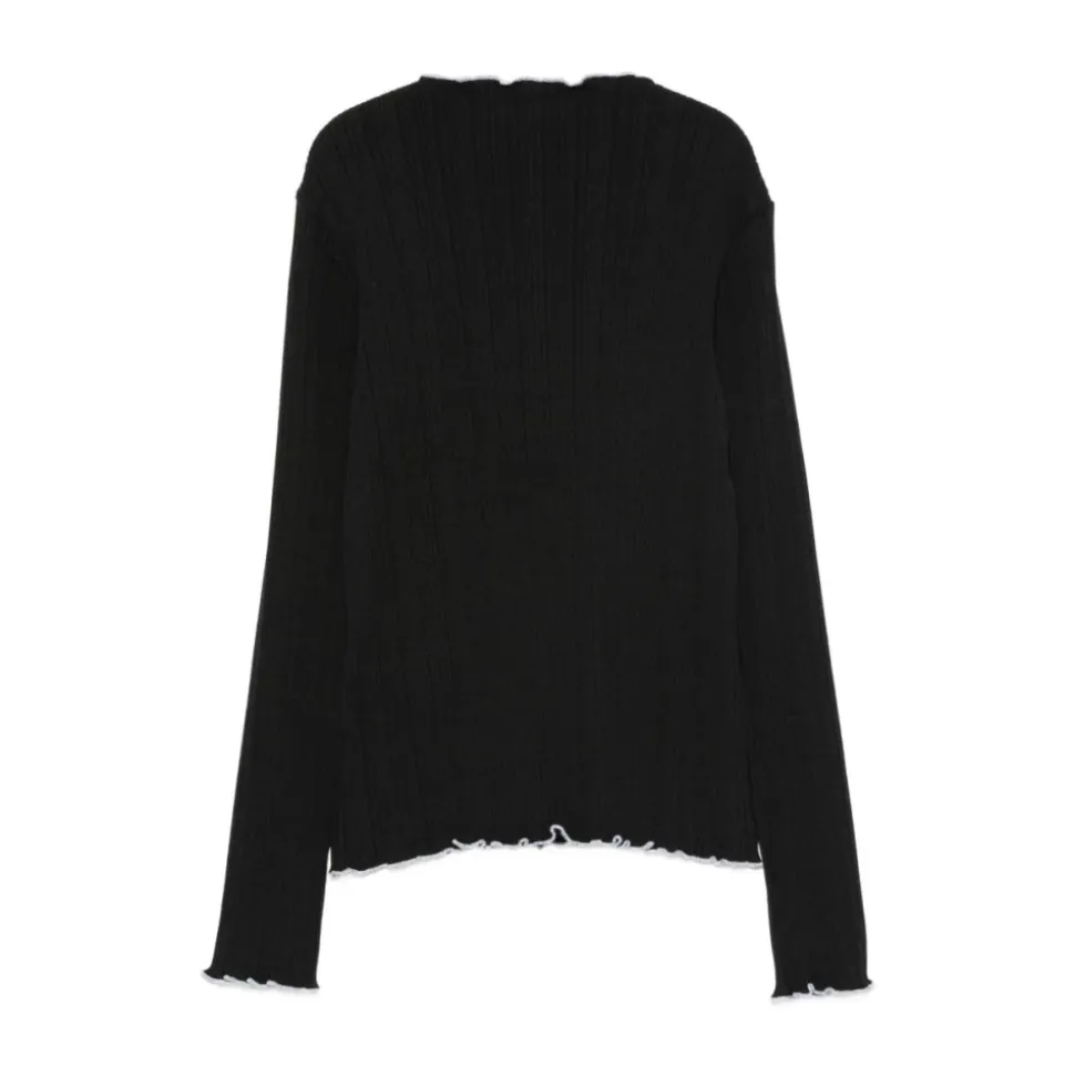 Pull côtelé à volants