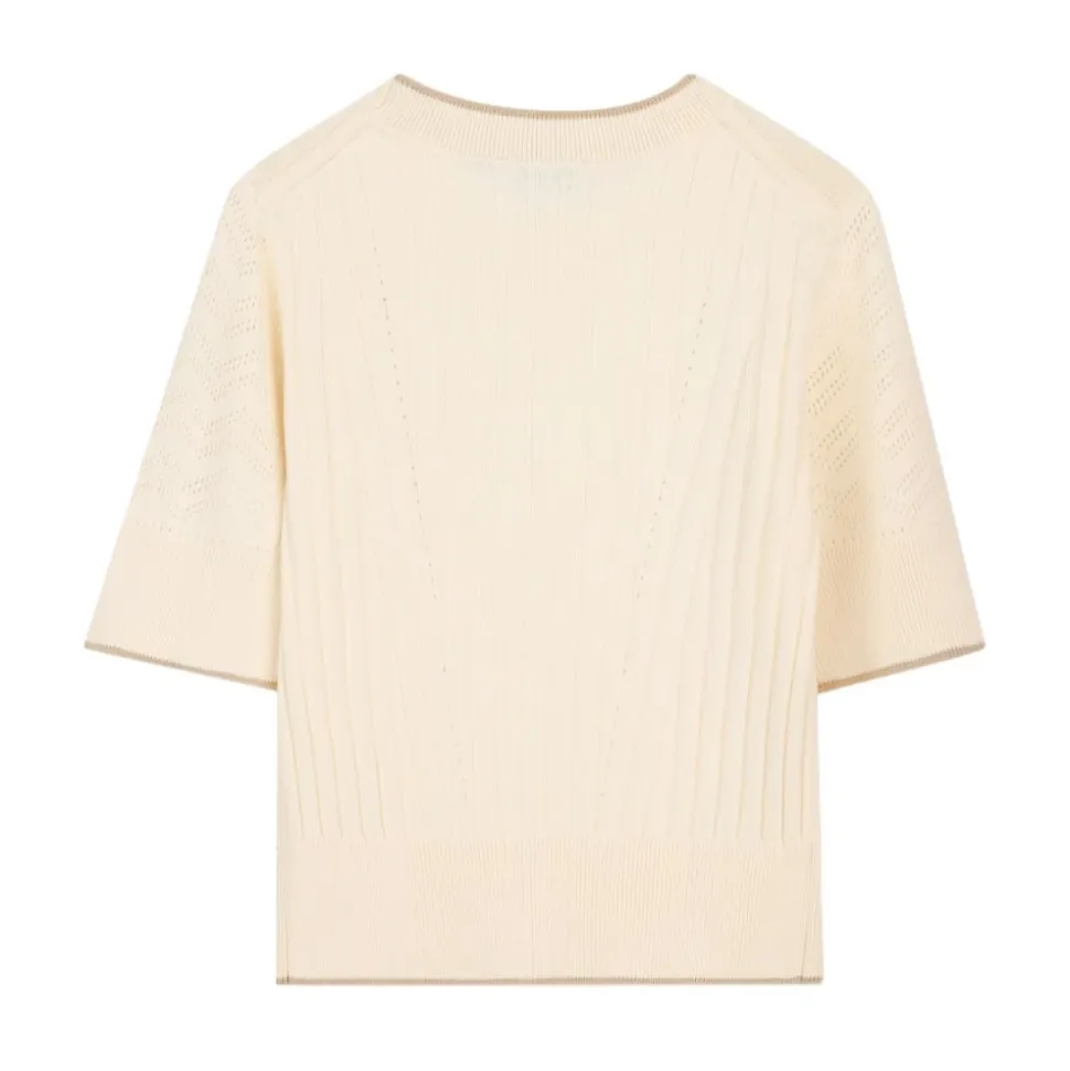 Pull en maille ajourée à chevrons