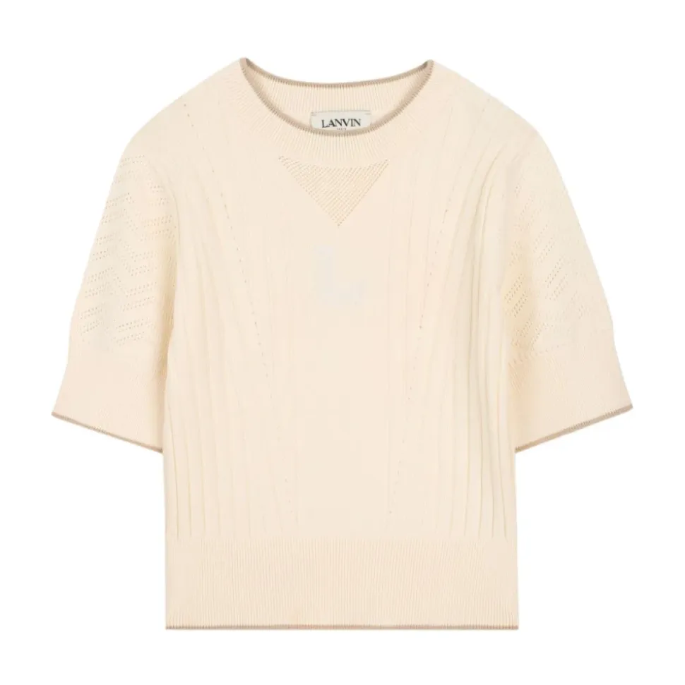 Pull en maille ajourée à chevrons