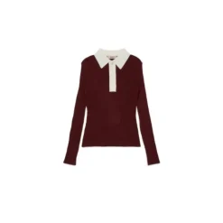 Pull en maille côtelée orné de cristaux