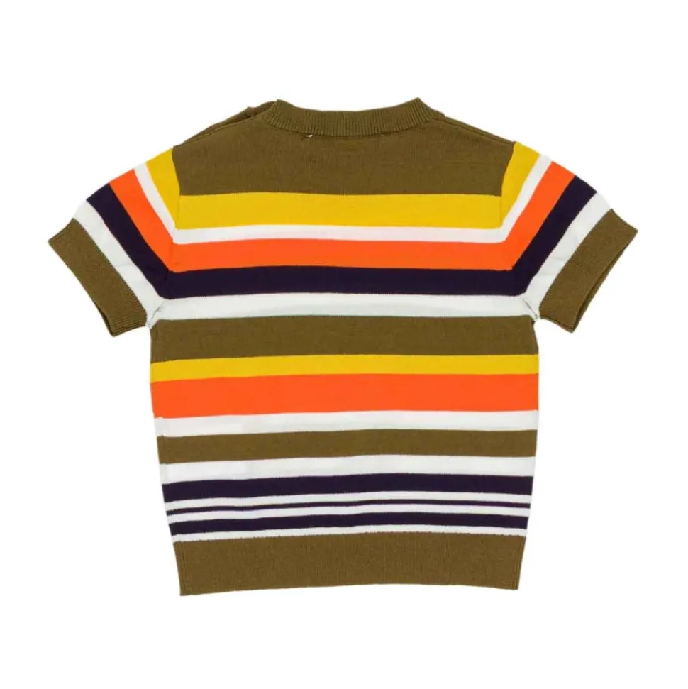 Pull à rayures avec boutons à l'épaule
