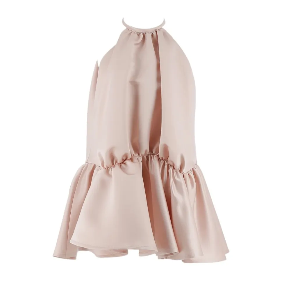 Robe à Volants et Liens au Col