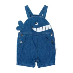 Salopette en jean motif baleine