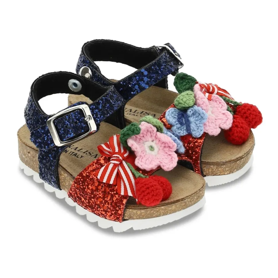 Sandale Pailletée avec Appliqués