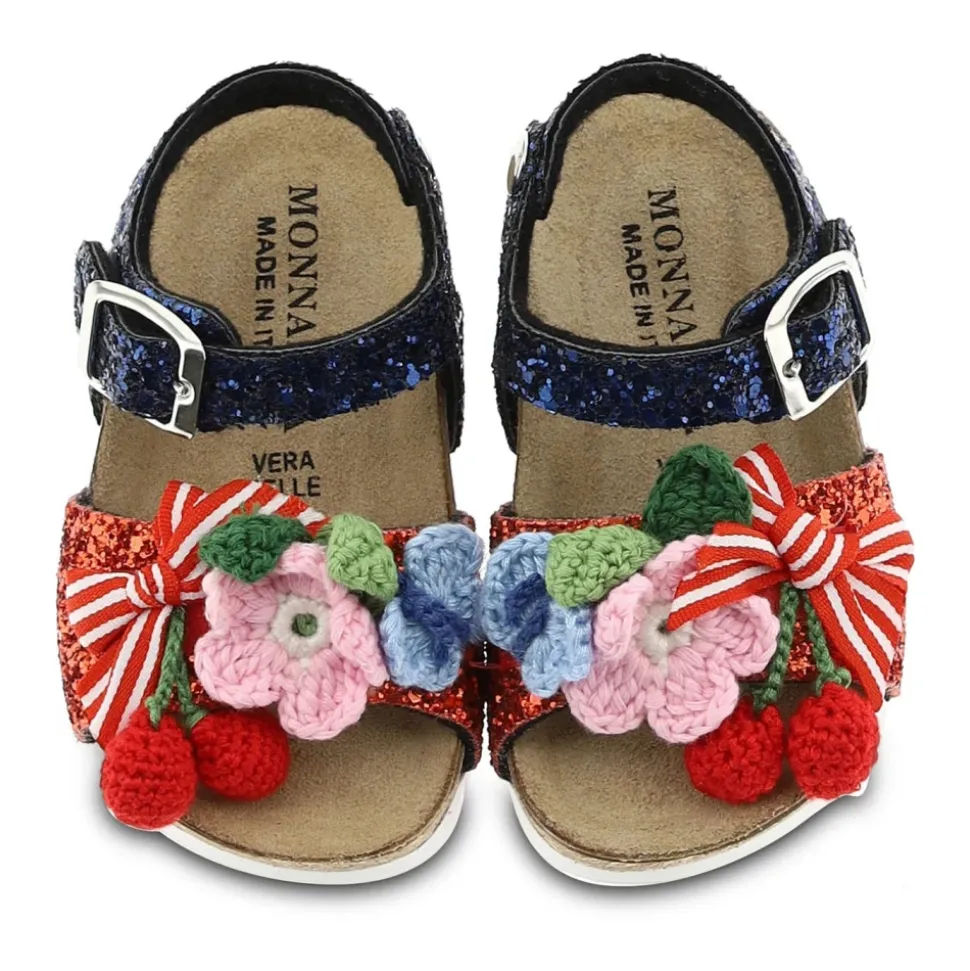 Sandale Pailletée avec Appliqués