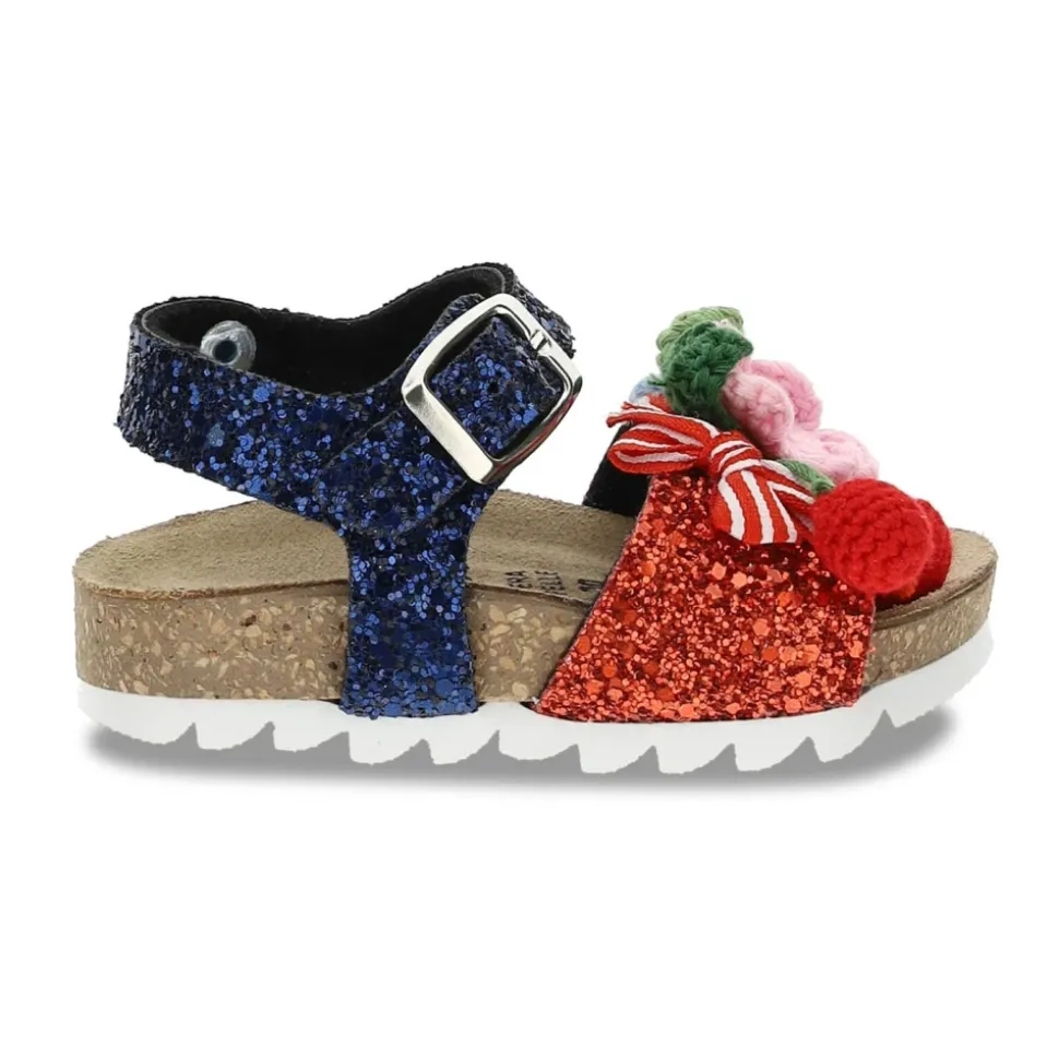 Sandale Pailletée avec Appliqués
