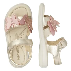 Sandales en cuir avec papillons appliqués