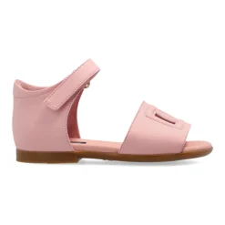 Sandales en cuir de veau avec logo DG ajouré