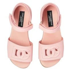 Sandales en cuir de veau avec logo DG ajouré