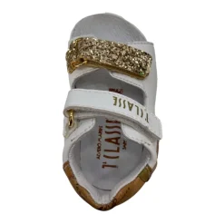 Sandales plates blanches pour enfants