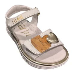 Sandales plates blanches pour enfants