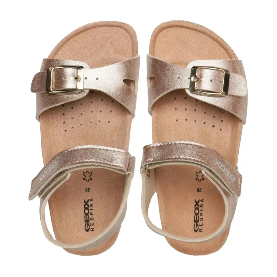 Sandales roses dorées pour filles