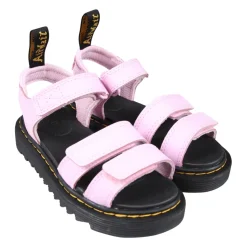 Sandales Roses en Cuir avec Fermeture Velcro