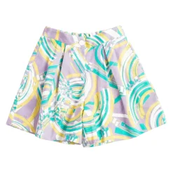 Short en coton géométrique avec motif multicolore