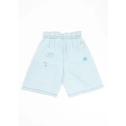 Short en denim Xhuni avec broderie à la main