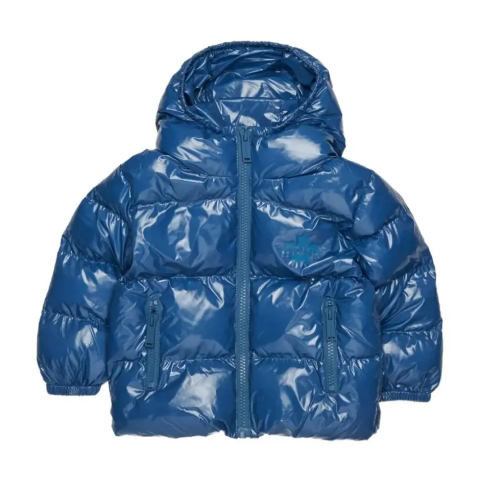 Short Padded Jacket with Maple Leaf Logo
