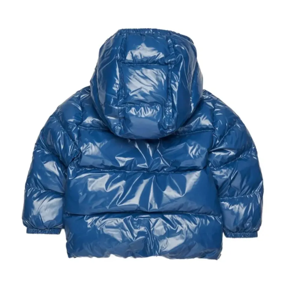 Short Padded Jacket with Maple Leaf Logo