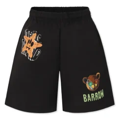 Shorts Casual Noir avec Imprimé Ours