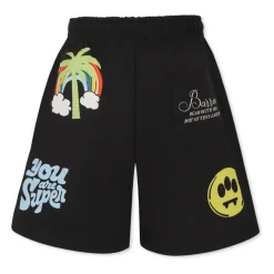 Shorts Casual Noir avec Imprimé Ours