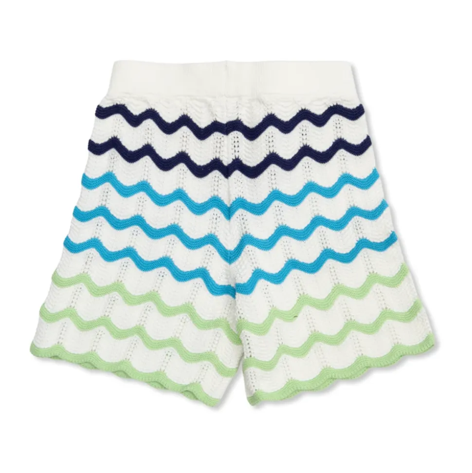 Shorts en crochet à rayures