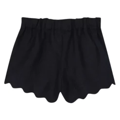 Shorts en lin à bords festonnés