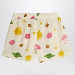 Shorts en mousseline imprimé espace