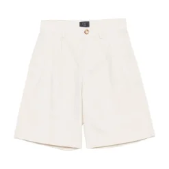 Shorts à logo brodé et plis