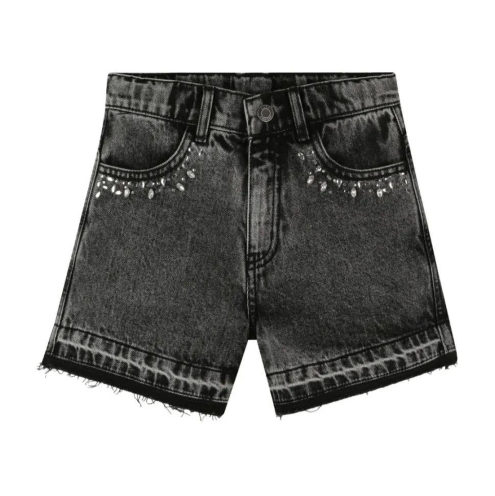 Shorts noirs avec détails de perles
