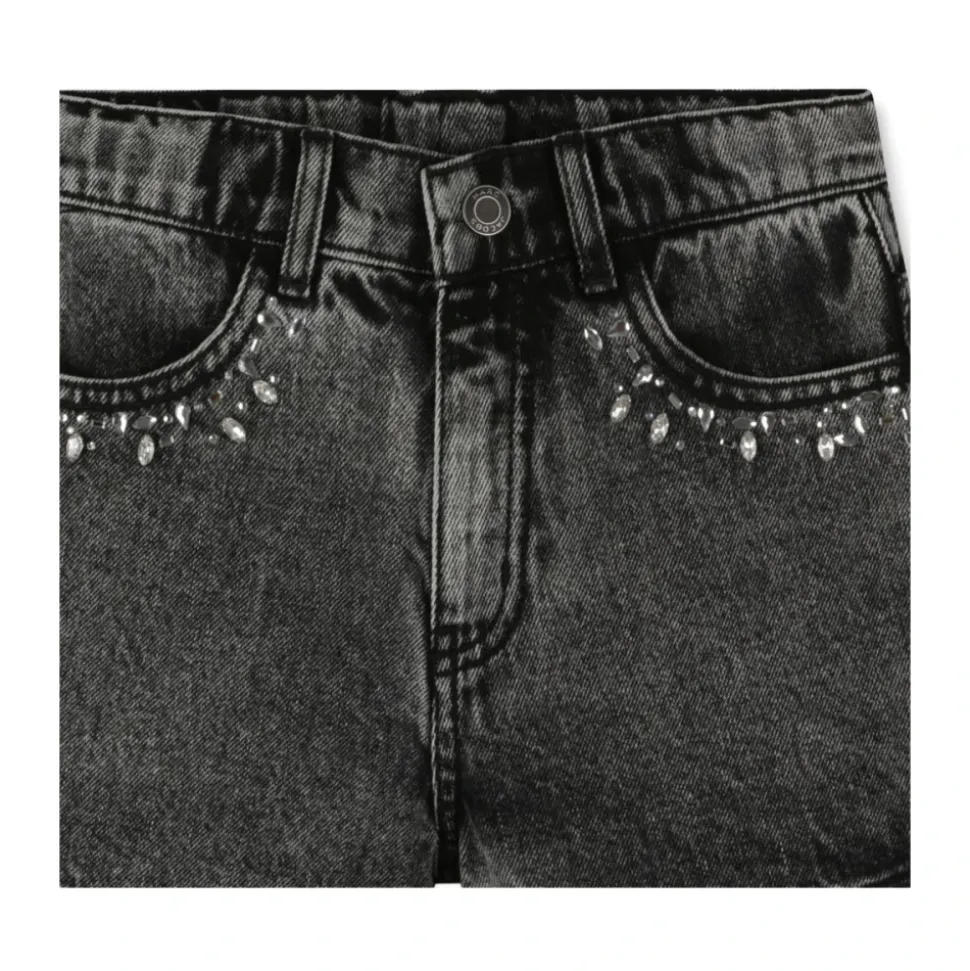 Shorts noirs avec détails de perles