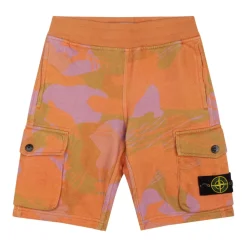 Shorts Orange Camouflage avec Patch Boussole