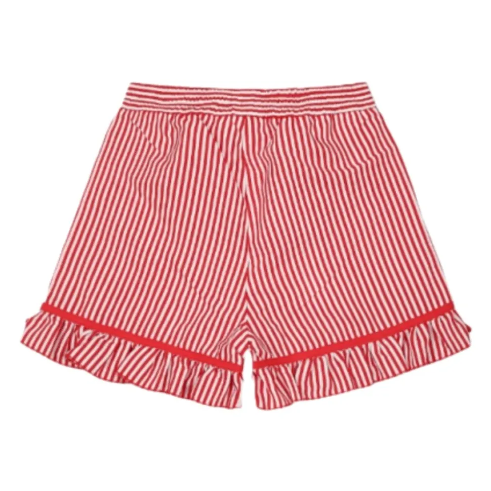 Shorts à rayures avec volants
