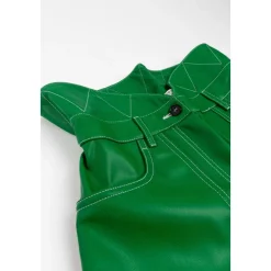 Shorts taille haute couleur unie avec poches diagonales