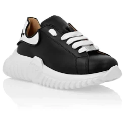 Sneakers basses en cuir avec insert hexagonal sur la semelle