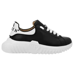 Sneakers basses en cuir avec insert hexagonal sur la semelle