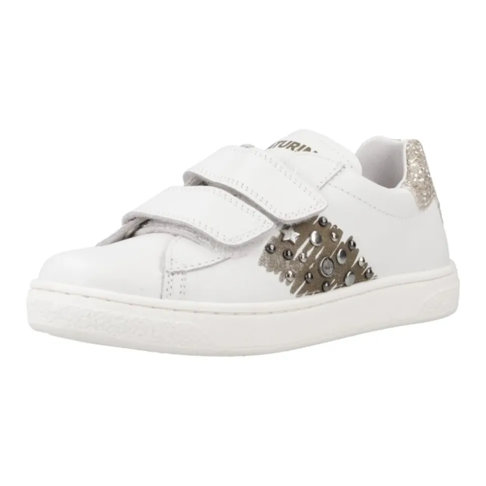 Sneakers Blanches à Velcro Scintillantes pour Enfants