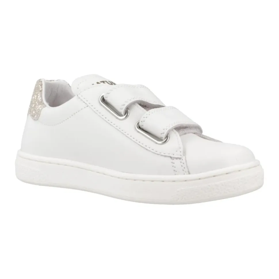 Sneakers Blanches à Velcro Scintillantes pour Enfants