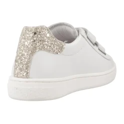 Sneakers Blanches à Velcro Scintillantes pour Enfants