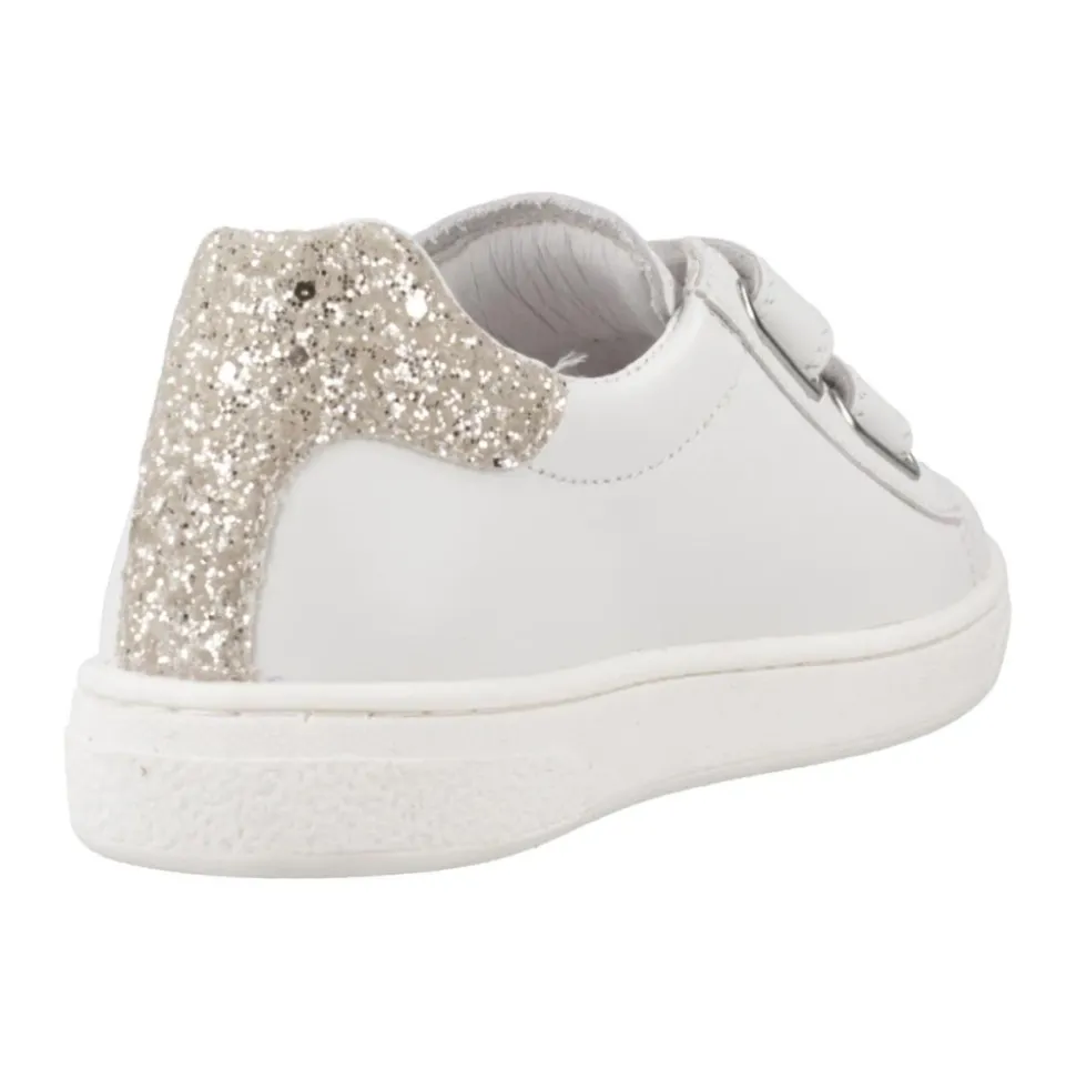 Sneakers Blanches à Velcro Scintillantes pour Enfants