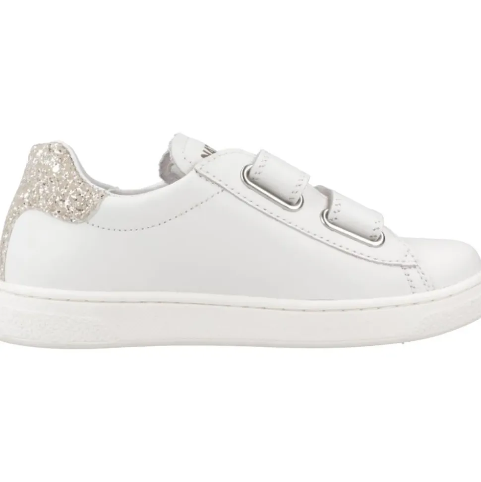 Sneakers Blanches à Velcro Scintillantes pour Enfants