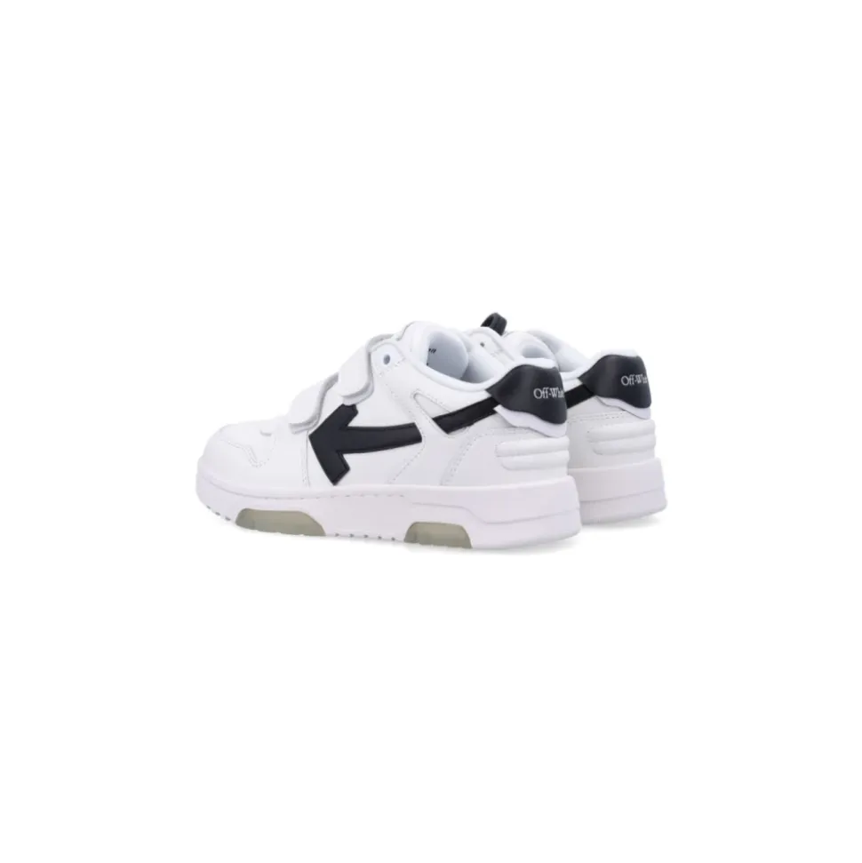 Sneakers en Cuir Blanc avec Bride Tactile