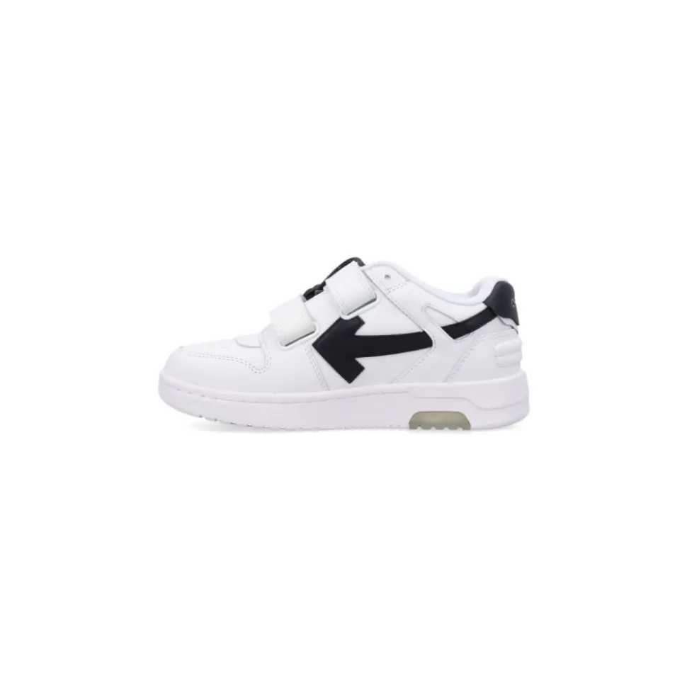 Sneakers en Cuir Blanc avec Bride Tactile