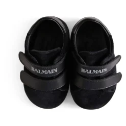 Sneakers en Velours Noir avec Logo