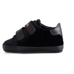 Sneakers en Velours Noir avec Logo
