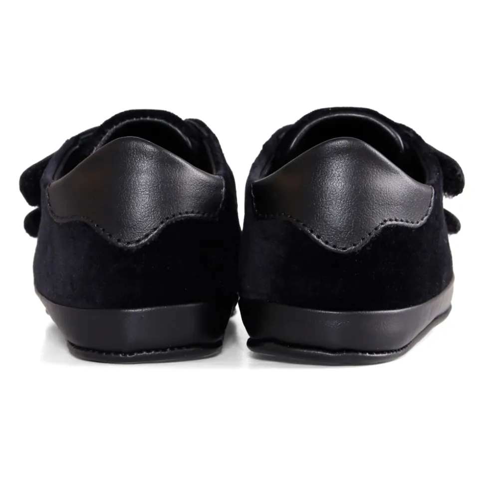 Sneakers en Velours Noir avec Logo