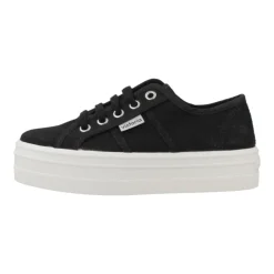 Sneakers Plateforme en Toile Blanche